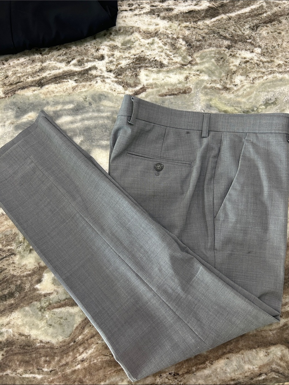 Express Men's Light Gray Dress Pants - Tailored Flat Front Slim